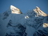 25 Gasherbrum II and Gasherbrum III North Faces Close Up Before Sunset From Gasherbrum North Base Camp In China